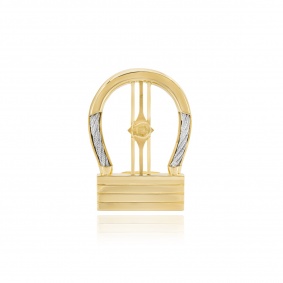 Yellow Gold & Silver Embellished Belt Buckle Yellow Gold & Silver Embellished Belt Buckle